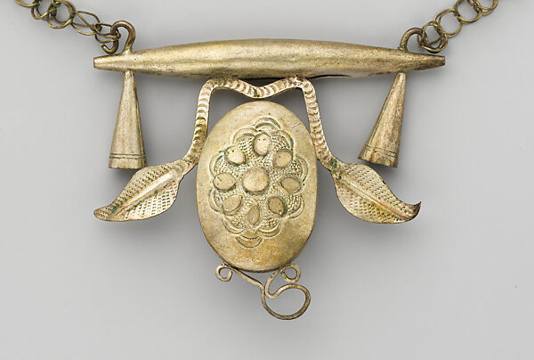 Necklace: Pendant (?), Fon artist, Silver, Fon peoples