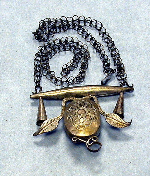 Necklace: Pendant (?), Fon artist, Silver, Fon peoples