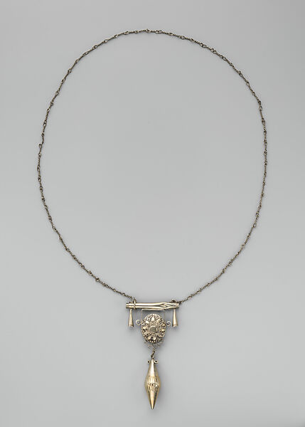 Necklace: Pendant, Silver, Fon peoples 