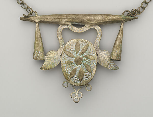 Necklace: Pendant (?), Fon artist, Silver, Fon peoples