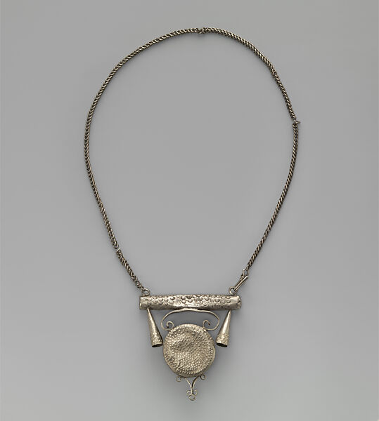 Necklace: Pendant, Fon artist, Silver, Fon peoples