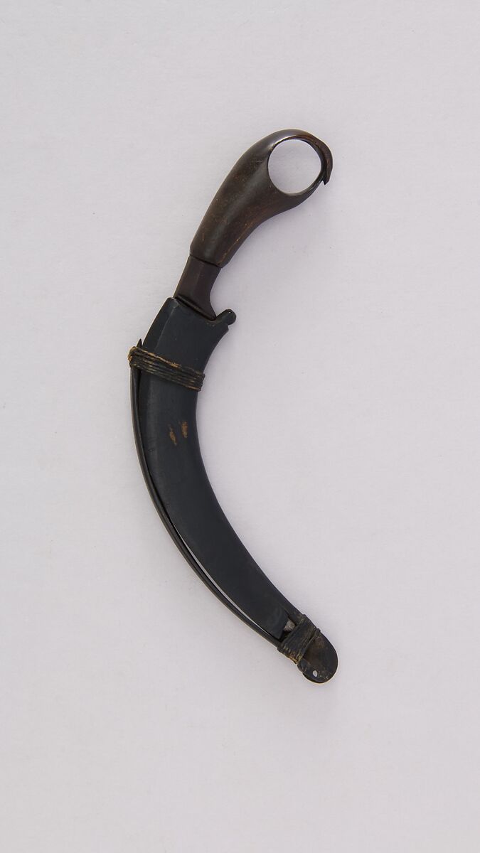 Knife (Korambi) with Sheath, Bone, wood, steel, Malayan (possibly Sulawesi)