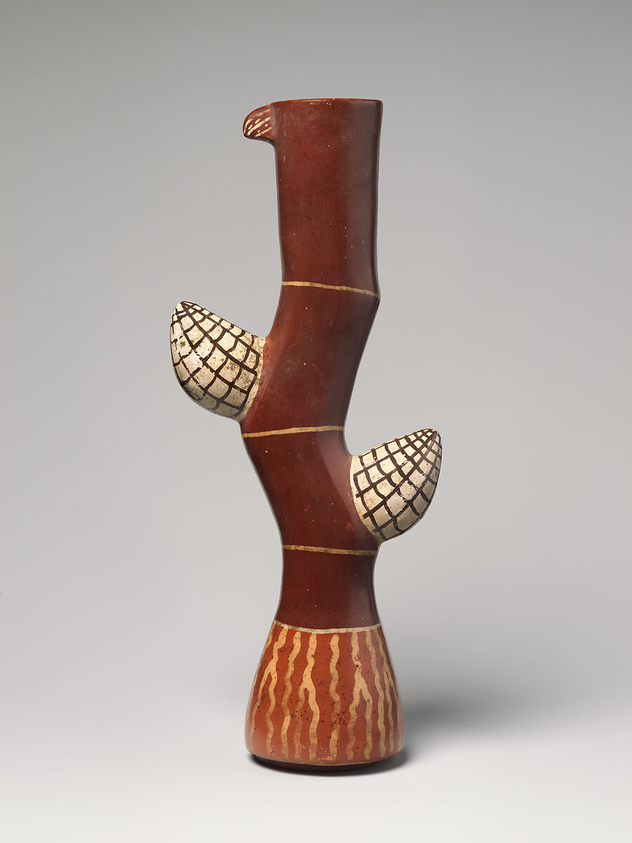 Corn stalk-shaped vessel, Nasca artist(s), Ceramic, slip, Nasca 