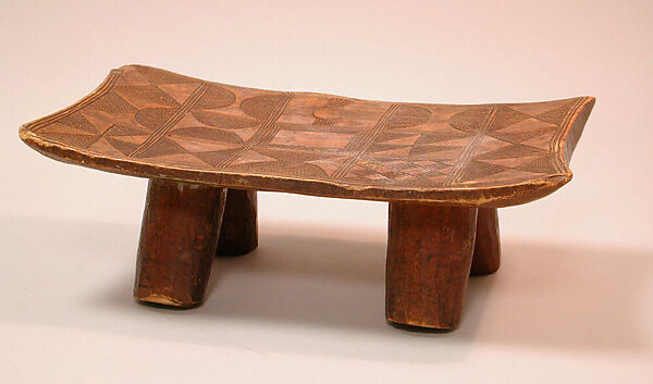 Stool, Wood, metal, Kpelle or Kimbuzi peoples 