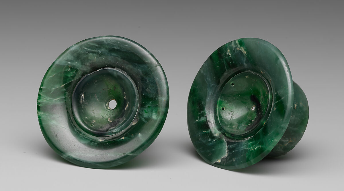 Pair of Earflares, Jade, Olmec 