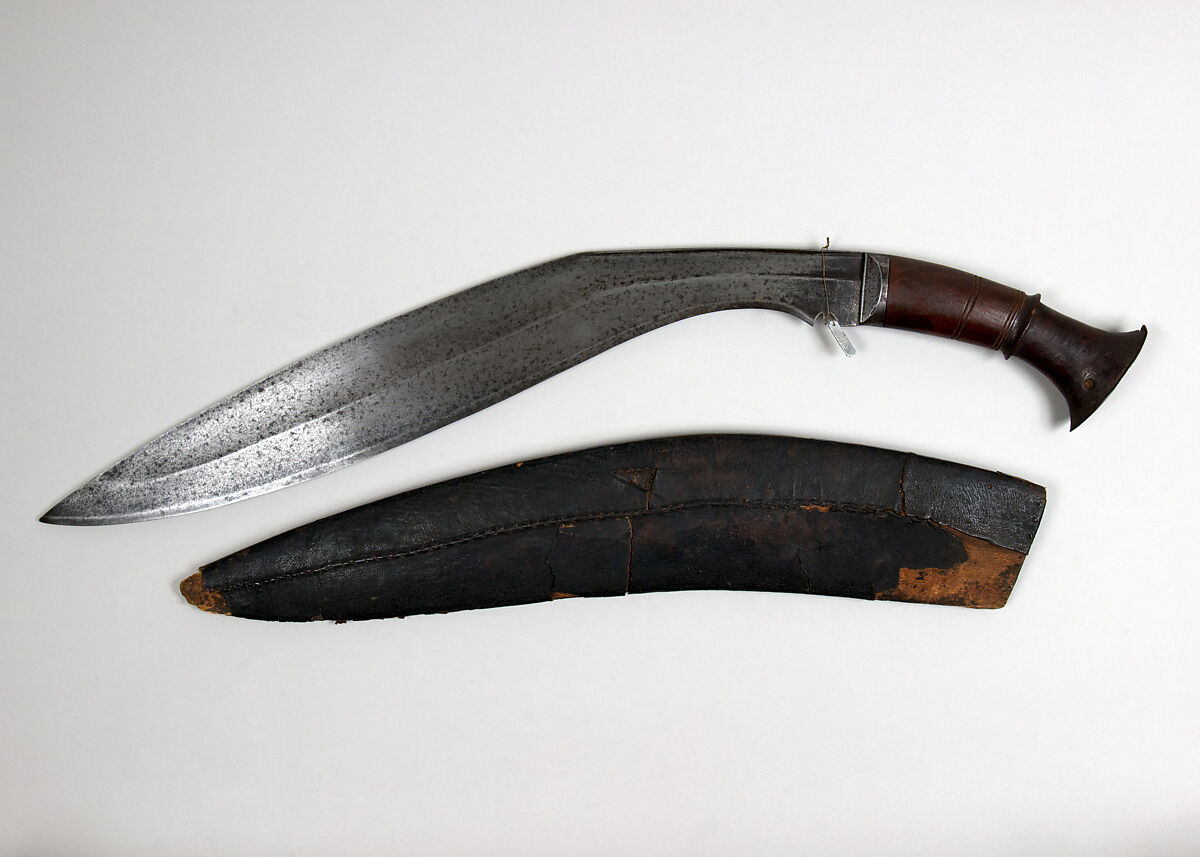 Knife (Kukri) with Sheath, Wood, Nepalese 