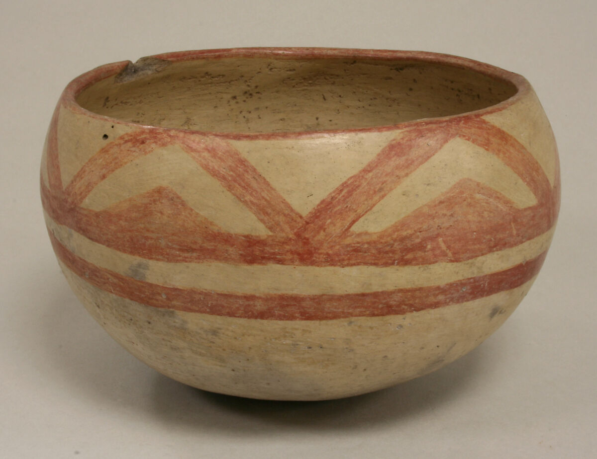 Bowl with Geometric Design, Ceramic, slip, pigment, Mexican 