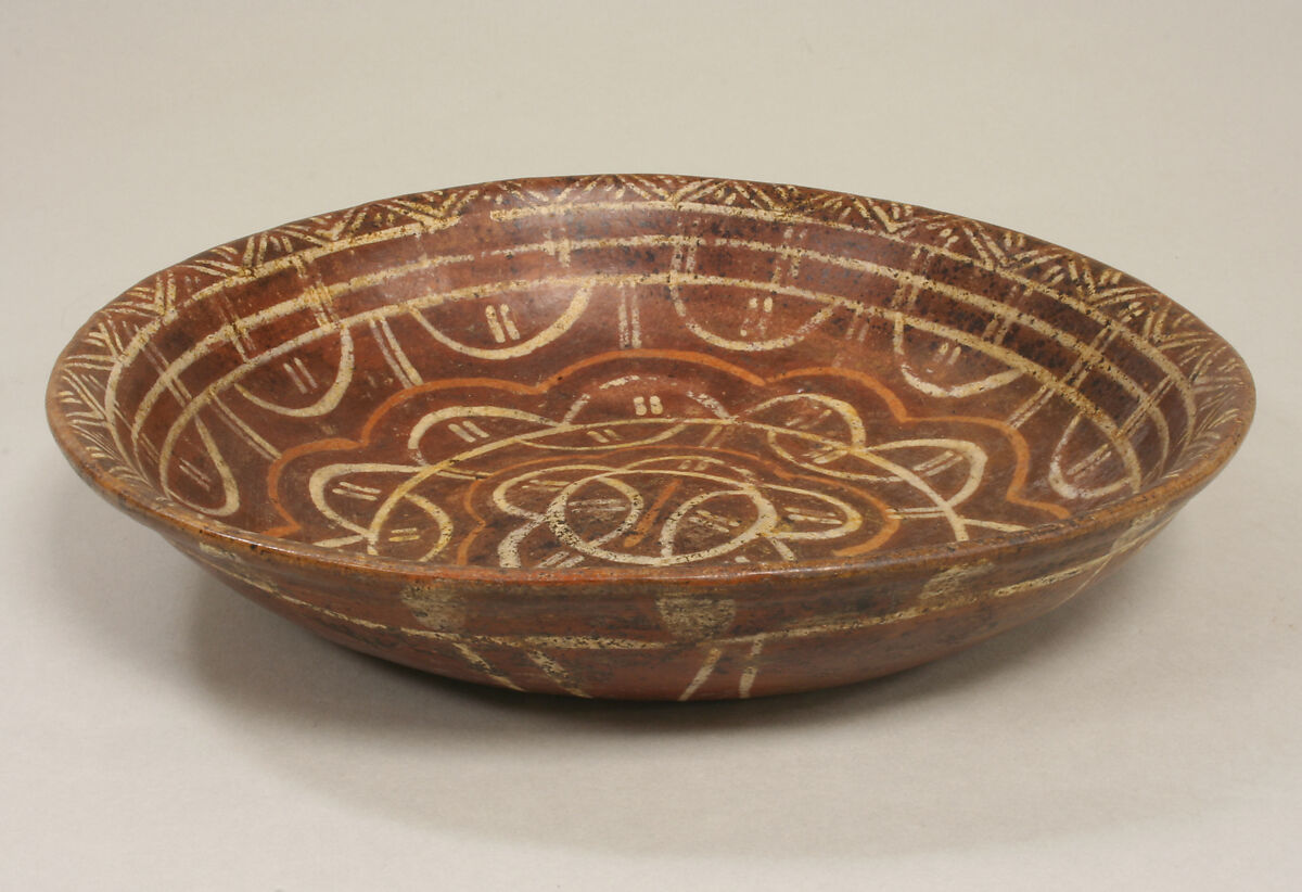 Bowl with Geometric Design, Ceramic, slip, pigment, Mexican 