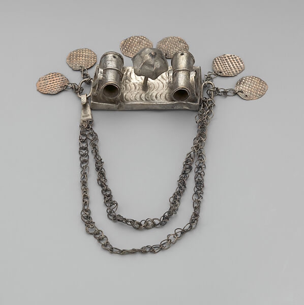 Arm Band: Umbrella and Cannon Motif with Pendants, Silver, Fon peoples 