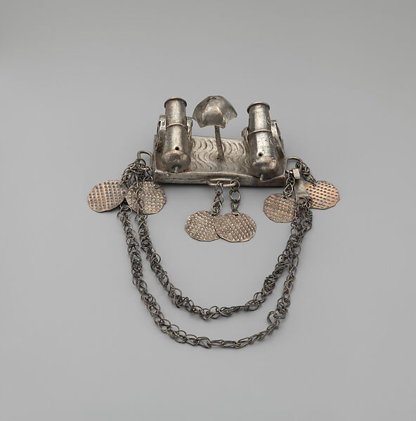 Arm Band: Umbrella and Cannon Motif with Pendants, Fon artist, Silver, Fon peoples