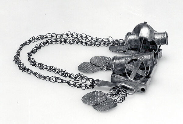 Arm Band: Umbrella and Cannon Motif with Pendants, Fon artist, Silver, Fon peoples