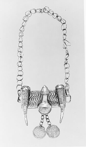 Armbands: Calabash and Horn Motif with Pendants, Silver alloy, Fon peoples 