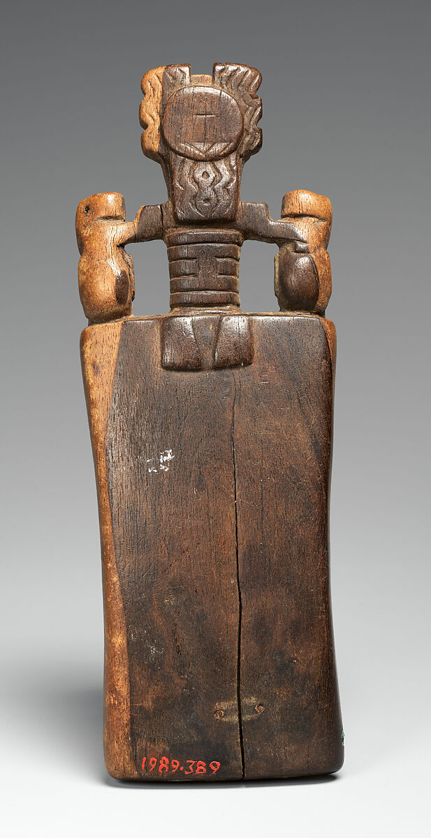 Snuff tray, Tiwanaku artist(s), Wood, fiber, copper alloy, Tiwanaku