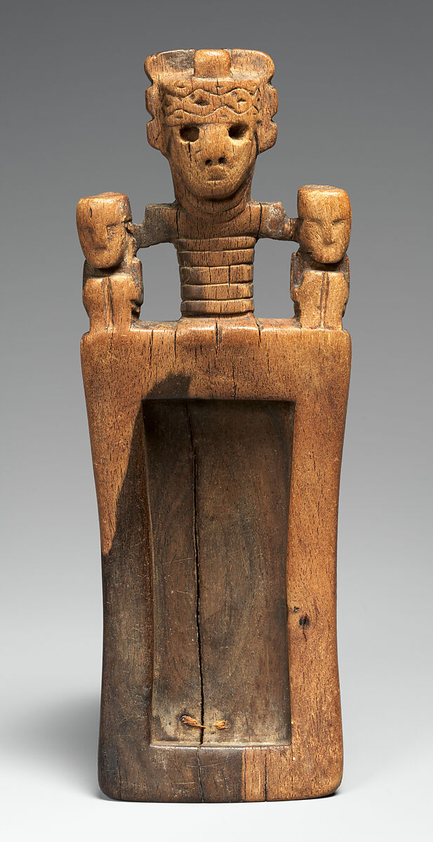 Snuff Tray, Tiwanaku artist(s), Wood, fiber, copper alloy, Tiwanaku 