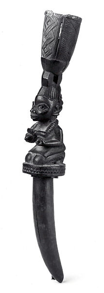 Ifa Divination Tapper (Iroke Ifa), Wood, camwood bark, Yoruba peoples 