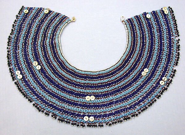 Collar (Ingqosha), Beads, fiber, buttons, leather, Xhosa or Mfengu or Nguni peoples 