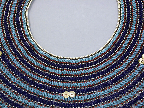 Collar (Ingqosha), Beads, fiber, buttons, leather, Xhosa or Mfengu or Nguni peoples
