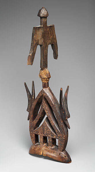 Koni koun headdress, Bamana numu (blacksmith), Wood, cotton, Bamana peoples