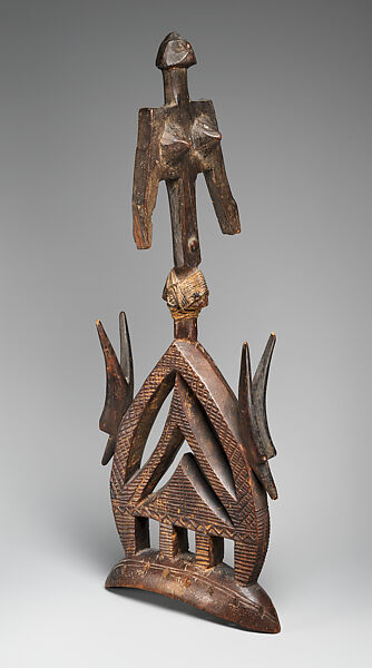 Headdress (Koni Koun), Wood, cotton cord, Bamana peoples 