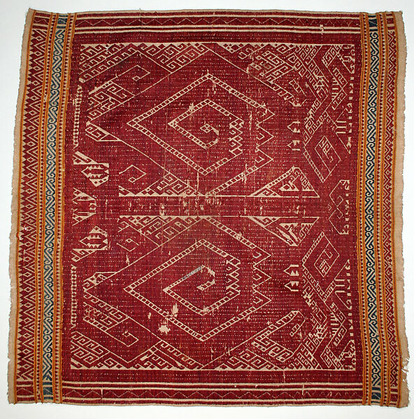 Ceremonial Textile (Tampan), Cotton, silk, Lampung 