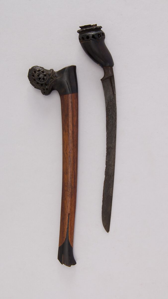 Knife (Bade-bade) with Sheath, Horn, Malayan 