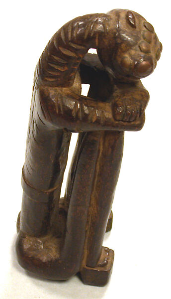 Figure: Seated Female, Wood, brass tacks, Kongo peoples 