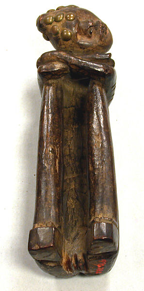 Figure: Seated Female, Wood, brass tacks, Kongo peoples