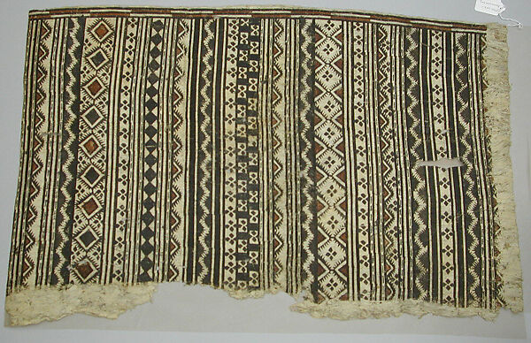 Barkcloth Panel (Masi kesa), Barkcloth, pigment, Fijian