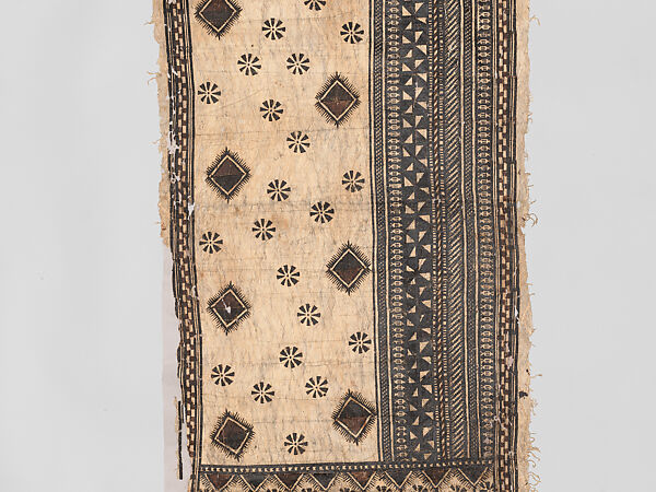 Barkcloth Panel (Masi Kesa), Barkcloth, pigment, Fijian