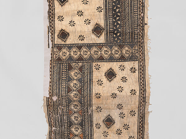Barkcloth Panel (Masi Kesa), Barkcloth, pigment, Fijian