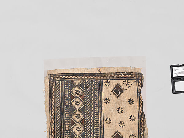 Barkcloth Panel (Masi Kesa), Barkcloth, pigment, Fijian