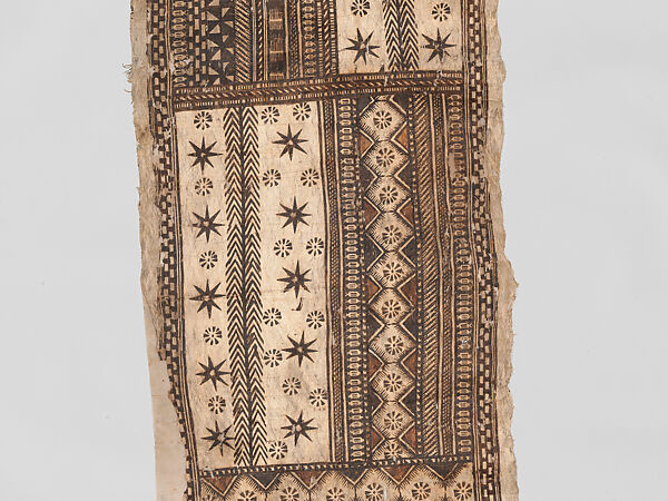 Barkcloth Panel (Masi Kesa), Barkcloth, pigment, Fijian