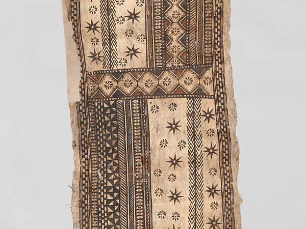 Barkcloth Panel (Masi Kesa), Barkcloth, pigment, Fijian