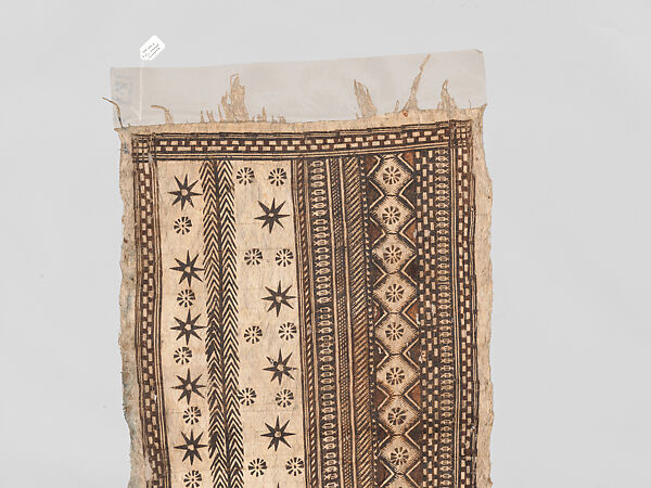 Barkcloth Panel (Masi Kesa), Barkcloth, pigment, Fijian