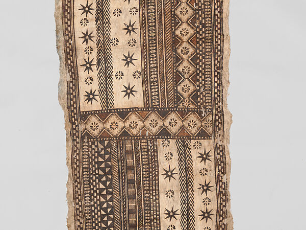 Barkcloth Panel (Masi Kesa), Barkcloth, pigment, Fijian