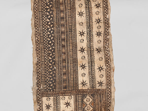 Barkcloth Panel (Masi Kesa), Barkcloth, pigment, Fijian