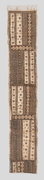 Barkcloth Panel (Masi Kesa), Barkcloth, pigment, Fijian 