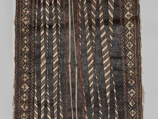 Masi kesa (barkcloth panel), Barkcloth, pigment, Fijian