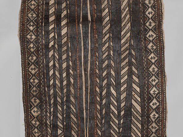 Masi kesa (barkcloth panel), Barkcloth, pigment, Fijian