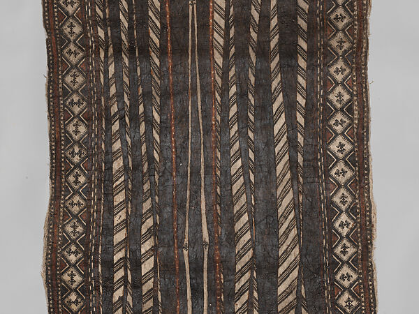 Masi kesa (barkcloth panel), Barkcloth, pigment, Fijian