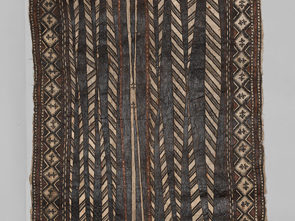 Masi kesa (barkcloth panel), Barkcloth, pigment, Fijian
