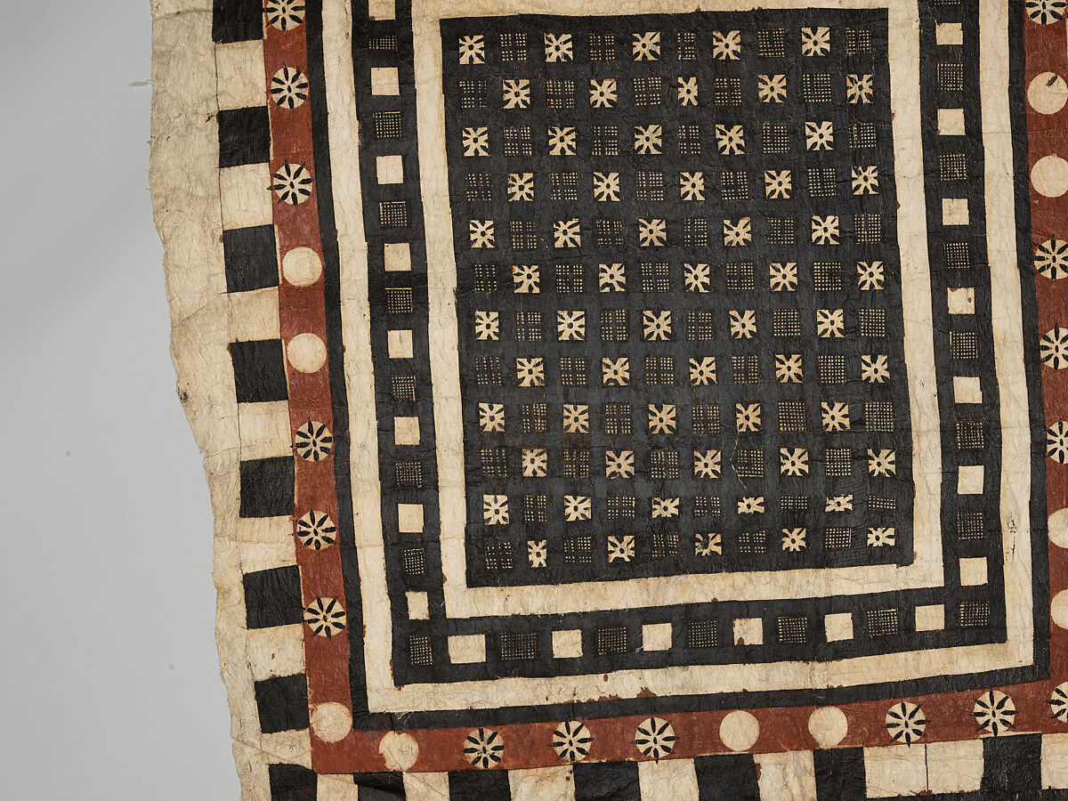 Panel (Masi Kesa), Barkcloth, pigment, Fijian