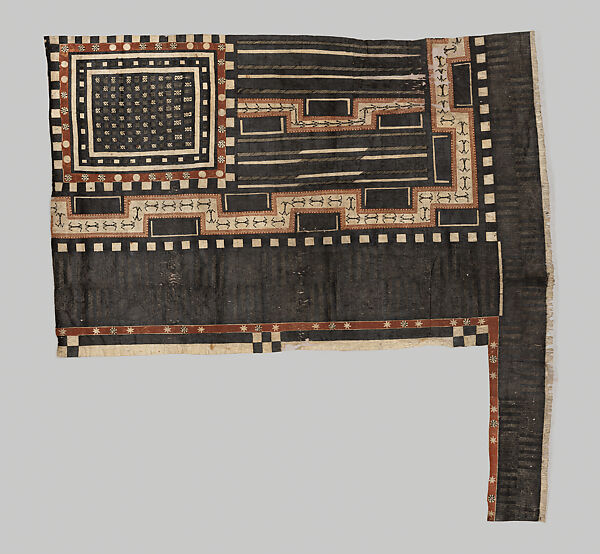 Masi kesa (barkcloth panel), Barkcloth, pigment, Fijian 