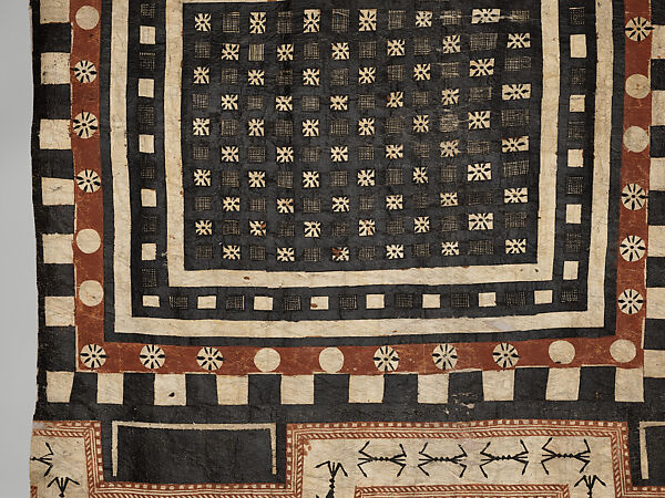 Masi kesa (barkcloth panel), Barkcloth, pigment, Fijian
