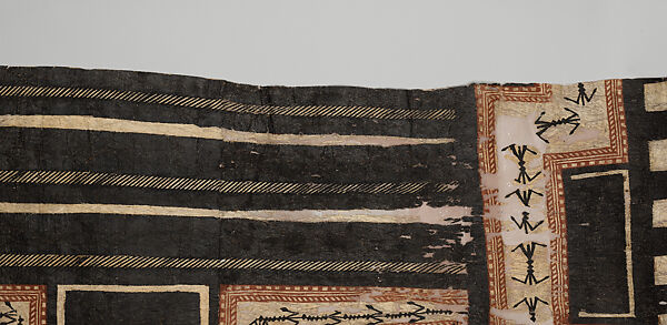 Masi kesa (barkcloth panel), Barkcloth, pigment, Fijian