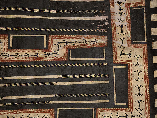 Masi kesa (barkcloth panel), Barkcloth, pigment, Fijian