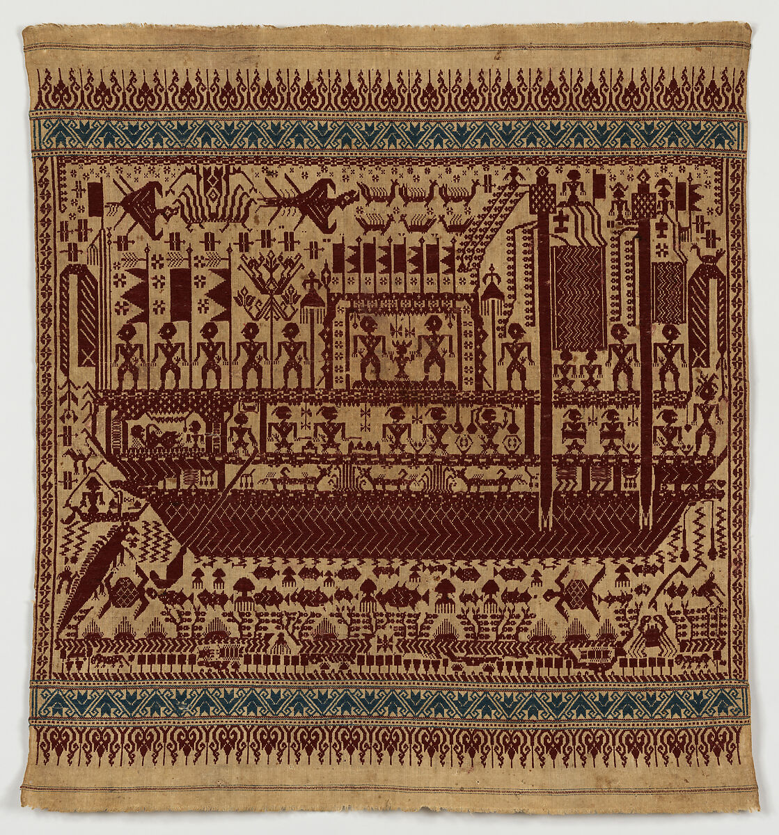 Ceremonial Textile (Tampan), Lampung artist, Cotton, Lampung 