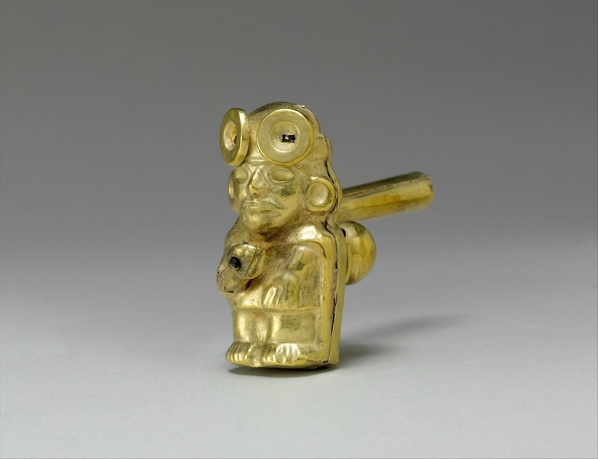 Figure Whistle, Gold, Moche