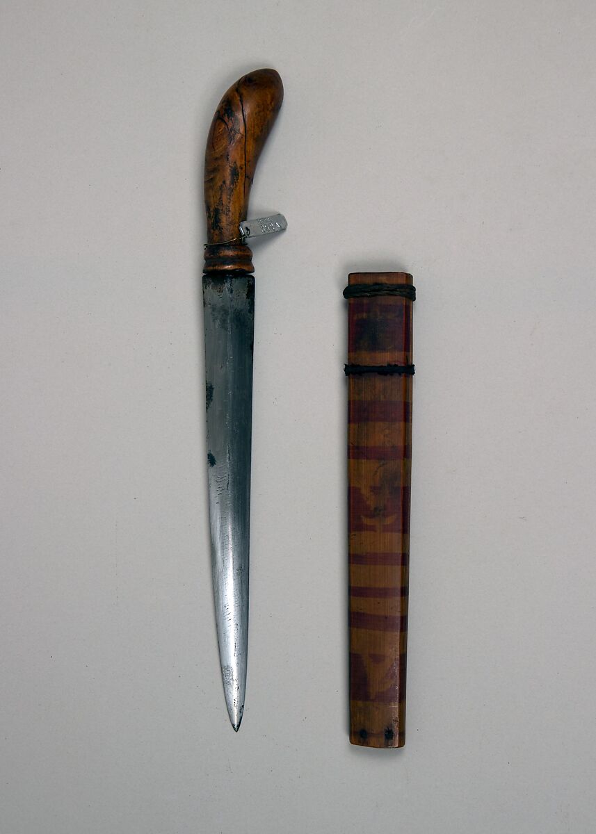 Dagger with Sheath, Steel, wood, wood (bamboo), polychromy, textile, Philippine, Mindanao 