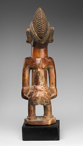 Twin Figure: Male (Ibeji), Yoruba artist, Wood, glass beads, string, Yoruba peoples